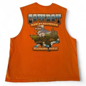 Harley-Davidson Orange Sleeveless Top
